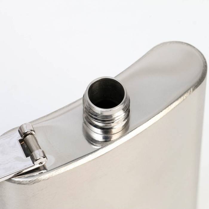 Фляжка для алкоголя 90 мл, нержавеющая сталь, подарочная, армейская, 3 oz